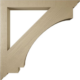 Ekena Millwork - BKTUR035X40X40IMP01RCPR - Timberthane Faux Wood Imperial Style Bracket, Traditional Ends, 3 1/2"W x 40"D x 40"H, Primed Tan