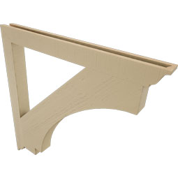 Ekena Millwork - BKTUR035X40X40IMP01RCPR - Timberthane Faux Wood Imperial Style Bracket, Traditional Ends, 3 1/2"W x 40"D x 40"H, Primed Tan