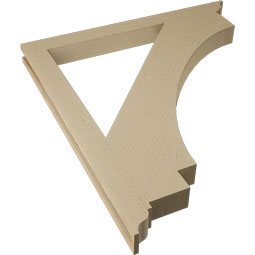 Ekena Millwork - BKTUR035X40X44IMP01RCPR - Timberthane Faux Wood Imperial Style Bracket, Traditional Ends, 3 1/2"W x 40"D x 44"H, Primed Tan