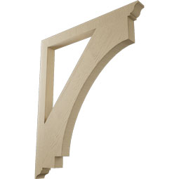 Ekena Millwork - BKTUR035X40X48IMP01RCPR - Timberthane Faux Wood Imperial Style Bracket, Traditional Ends, 3 1/2"W x 40"D x 48"H, Primed Tan