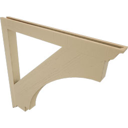 Ekena Millwork - BKTUR035X44X44IMP01RCPR - Timberthane Faux Wood Imperial Style Bracket, Traditional Ends, 3 1/2"W x 44"D x 44"H, Primed Tan