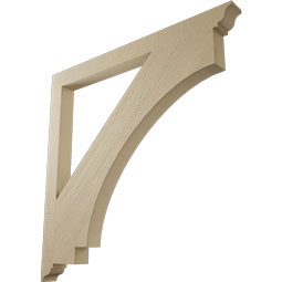 Ekena Millwork - BKTUR035X44X44IMP01RCPR - Timberthane Faux Wood Imperial Style Bracket, Traditional Ends, 3 1/2"W x 44"D x 44"H, Primed Tan