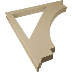 Ekena Millwork - BKTUR035X44X48IMP01RCPR - Timberthane Faux Wood Imperial Style Bracket, Traditional Ends, 3 1/2"W x 44"D x 48"H, Primed Tan