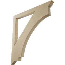 Ekena Millwork - BKTUR035X44X48IMP01RCPR - Timberthane Faux Wood Imperial Style Bracket, Traditional Ends, 3 1/2"W x 44"D x 48"H, Primed Tan