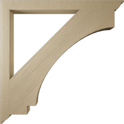 Ekena Millwork - BKTUR035X46X46IMP01RCPR - Timberthane Faux Wood Imperial Style Bracket, Traditional Ends, 3 1/2"W x 46"D x 46"H, Primed Tan