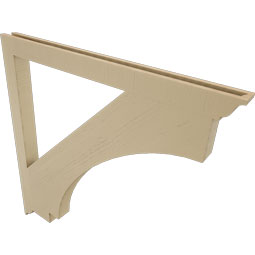 Ekena Millwork - BKTUR035X48X48IMP01RCPR - Timberthane Faux Wood Imperial Style Bracket, Traditional Ends, 3 1/2"W x 48"D x 48"H, Primed Tan