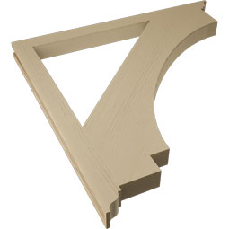 Ekena Millwork - BKTUR035X48X48IMP01RCPR - Timberthane Faux Wood Imperial Style Bracket, Traditional Ends, 3 1/2"W x 48"D x 48"H, Primed Tan