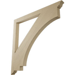 Ekena Millwork - BKTUR035X48X48IMP01RCPR - Timberthane Faux Wood Imperial Style Bracket, Traditional Ends, 3 1/2"W x 48"D x 48"H, Primed Tan