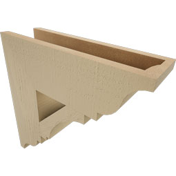 Ekena Millwork - BKTUR055X18X18IMP01RCPR - Timberthane Faux Wood Imperial Style Bracket, Traditional Ends, 5 1/2"W x 18"D x 18"H, Primed Tan