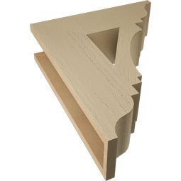 Ekena Millwork - BKTUR055X18X22IMP01RCPR - Timberthane Faux Wood Imperial Style Bracket, Traditional Ends, 5 1/2"W x 18"D x 22"H, Primed Tan