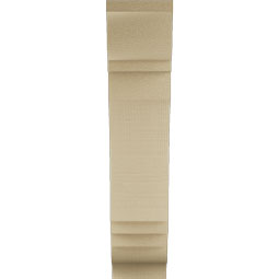 Ekena Millwork - BKTUR055X18X26IMP01RCPR - Timberthane Faux Wood Imperial Style Bracket, Traditional Ends, 5 1/2"W x 18"D x 26"H, Primed Tan