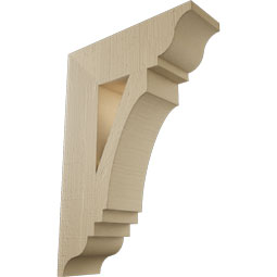 Ekena Millwork - BKTUR055X18X26IMP01RCPR - Timberthane Faux Wood Imperial Style Bracket, Traditional Ends, 5 1/2"W x 18"D x 26"H, Primed Tan