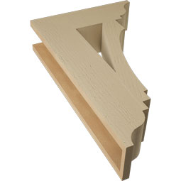 Ekena Millwork - BKTUR055X18X30IMP01RCPR - Timberthane Faux Wood Imperial Style Bracket, Traditional Ends, 5 1/2"W x 18"D x 30"H, Primed Tan