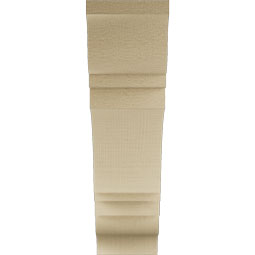 Ekena Millwork - BKTUR055X20X20IMP01RCPR - Timberthane Faux Wood Imperial Style Bracket, Traditional Ends, 5 1/2"W x 20"D x 20"H, Primed Tan