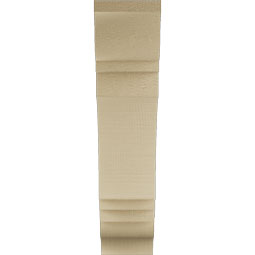 Ekena Millwork - BKTUR055X20X24IMP01RCPR - Timberthane Faux Wood Imperial Style Bracket, Traditional Ends, 5 1/2"W x 20"D x 24"H, Primed Tan