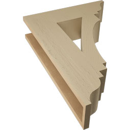 Ekena Millwork - BKTUR055X20X28IMP01RCPR - Timberthane Faux Wood Imperial Style Bracket, Traditional Ends, 5 1/2"W x 20"D x 28"H, Primed Tan