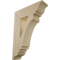 Ekena Millwork - BKTUR055X20X28IMP01RCPR - Timberthane Faux Wood Imperial Style Bracket, Traditional Ends, 5 1/2"W x 20"D x 28"H, Primed Tan
