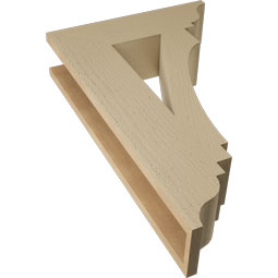 Ekena Millwork - BKTUR055X20X32IMP01RCPR - Timberthane Faux Wood Imperial Style Bracket, Traditional Ends, 5 1/2"W x 20"D x 32"H, Primed Tan