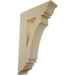 Ekena Millwork - BKTUR055X20X32IMP01RCPR - Timberthane Faux Wood Imperial Style Bracket, Traditional Ends, 5 1/2"W x 20"D x 32"H, Primed Tan