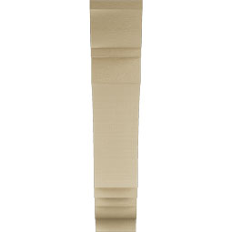 Ekena Millwork - BKTUR055X24X28IMP01RCPR - Timberthane Faux Wood Imperial Style Bracket, Traditional Ends, 5 1/2"W x 24"D x 28"H, Primed Tan