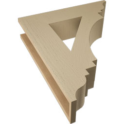 Ekena Millwork - BKTUR055X24X28IMP01RCPR - Timberthane Faux Wood Imperial Style Bracket, Traditional Ends, 5 1/2"W x 24"D x 28"H, Primed Tan