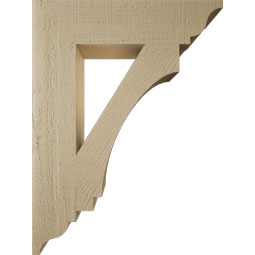 Ekena Millwork - BKTUR055X24X32IMP01RCPR - Timberthane Faux Wood Imperial Style Bracket, Traditional Ends, 5 1/2"W x 24"D x 32"H, Primed Tan