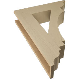 Ekena Millwork - BKTUR055X24X32IMP01RCPR - Timberthane Faux Wood Imperial Style Bracket, Traditional Ends, 5 1/2"W x 24"D x 32"H, Primed Tan