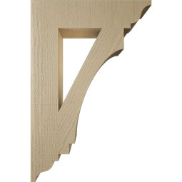 Ekena Millwork - BKTUR055X24X36IMP01RCPR - Timberthane Faux Wood Imperial Style Bracket, Traditional Ends, 5 1/2"W x 24"D x 36"H, Primed Tan