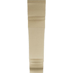 Ekena Millwork - BKTUR055X26X26IMP01RCPR - Timberthane Faux Wood Imperial Style Bracket, Traditional Ends, 5 1/2"W x 26"D x 26"H, Primed Tan