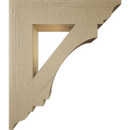 Ekena Millwork - BKTUR055X26X30IMP01RCPR - Timberthane Faux Wood Imperial Style Bracket, Traditional Ends, 5 1/2"W x 26"D x 30"H, Primed Tan