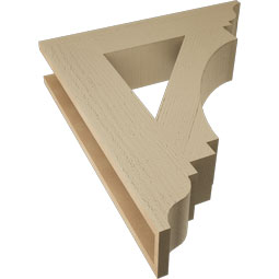 Ekena Millwork - BKTUR055X26X30IMP01RCPR - Timberthane Faux Wood Imperial Style Bracket, Traditional Ends, 5 1/2"W x 26"D x 30"H, Primed Tan