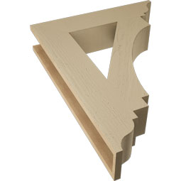 Ekena Millwork - BKTUR055X26X34IMP01RCPR - Timberthane Faux Wood Imperial Style Bracket, Traditional Ends, 5 1/2"W x 26"D x 34"H, Primed Tan