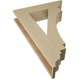 Ekena Millwork - BKTUR055X26X38IMP01RCPR - Timberthane Faux Wood Imperial Style Bracket, Traditional Ends, 5 1/2"W x 26"D x 38"H, Primed Tan