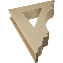 Ekena Millwork - BKTUR055X28X32IMP01RCPR - Timberthane Faux Wood Imperial Style Bracket, Traditional Ends, 5 1/2"W x 28"D x 32"H, Primed Tan