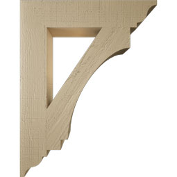 Ekena Millwork - BKTUR055X28X36IMP01RCPR - Timberthane Faux Wood Imperial Style Bracket, Traditional Ends, 5 1/2"W x 28"D x 36"H, Primed Tan