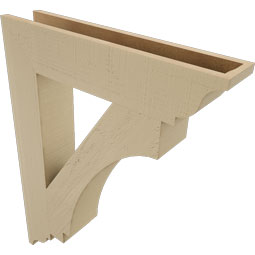Ekena Millwork - BKTUR055X28X36IMP01RCPR - Timberthane Faux Wood Imperial Style Bracket, Traditional Ends, 5 1/2"W x 28"D x 36"H, Primed Tan