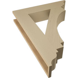Ekena Millwork - BKTUR055X28X36IMP01RCPR - Timberthane Faux Wood Imperial Style Bracket, Traditional Ends, 5 1/2"W x 28"D x 36"H, Primed Tan
