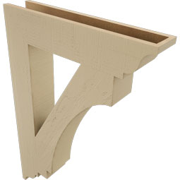 Ekena Millwork - BKTUR055X28X40IMP01RCPR - Timberthane Faux Wood Imperial Style Bracket, Traditional Ends, 5 1/2"W x 28"D x 40"H, Primed Tan