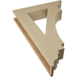 Ekena Millwork - BKTUR055X28X40IMP01RCPR - Timberthane Faux Wood Imperial Style Bracket, Traditional Ends, 5 1/2"W x 28"D x 40"H, Primed Tan