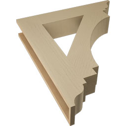 Ekena Millwork - BKTUR055X30X34IMP01RCPR - Timberthane Faux Wood Imperial Style Bracket, Traditional Ends, 5 1/2"W x 30"D x 34"H, Primed Tan