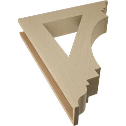 Ekena Millwork - BKTUR055X30X36IMP01RCPR - Timberthane Faux Wood Imperial Style Bracket, Traditional Ends, 5 1/2"W x 30"D x 36"H, Primed Tan