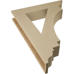 Ekena Millwork - BKTUR055X30X38IMP01RCPR - Timberthane Faux Wood Imperial Style Bracket, Traditional Ends, 5 1/2"W x 30"D x 38"H, Primed Tan