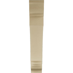 Ekena Millwork - BKTUR055X32X32IMP01RCPR - Timberthane Faux Wood Imperial Style Bracket, Traditional Ends, 5 1/2"W x 32"D x 32"H, Primed Tan