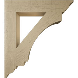 Ekena Millwork - BKTUR055X32X36IMP01RCPR - Timberthane Faux Wood Imperial Style Bracket, Traditional Ends, 5 1/2"W x 32"D x 36"H, Primed Tan
