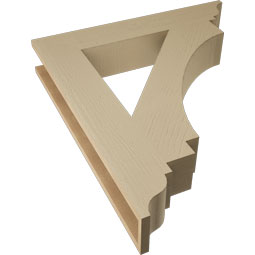 Ekena Millwork - BKTUR055X32X36IMP01RCPR - Timberthane Faux Wood Imperial Style Bracket, Traditional Ends, 5 1/2"W x 32"D x 36"H, Primed Tan