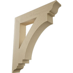 Ekena Millwork - BKTUR055X32X36IMP01RCPR - Timberthane Faux Wood Imperial Style Bracket, Traditional Ends, 5 1/2"W x 32"D x 36"H, Primed Tan