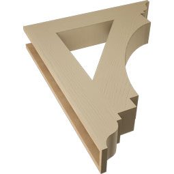 Ekena Millwork - BKTUR055X32X38IMP01RCPR - Timberthane Faux Wood Imperial Style Bracket, Traditional Ends, 5 1/2"W x 32"D x 38"H, Primed Tan
