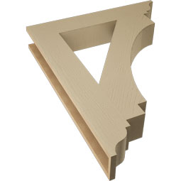 Ekena Millwork - BKTUR055X32X40IMP01RCPR - Timberthane Faux Wood Imperial Style Bracket, Traditional Ends, 5 1/2"W x 32"D x 40"H, Primed Tan