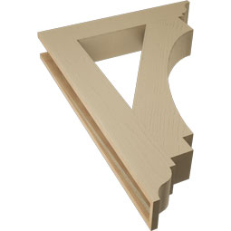 Ekena Millwork - BKTUR055X32X44IMP01RCPR - Timberthane Faux Wood Imperial Style Bracket, Traditional Ends, 5 1/2"W x 32"D x 44"H, Primed Tan