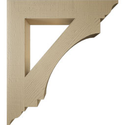 Ekena Millwork - BKTUR055X34X38IMP01RCPR - Timberthane Faux Wood Imperial Style Bracket, Traditional Ends, 5 1/2"W x 34"D x 38"H, Primed Tan